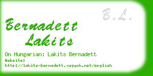 bernadett lakits business card